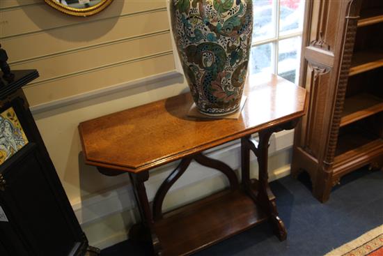 Attributed to A.W.N. Pugin. A pair of mid 19th century Reformed Gothic oak serving tables, probably made by J.G. Crace, W.3ft 6in.